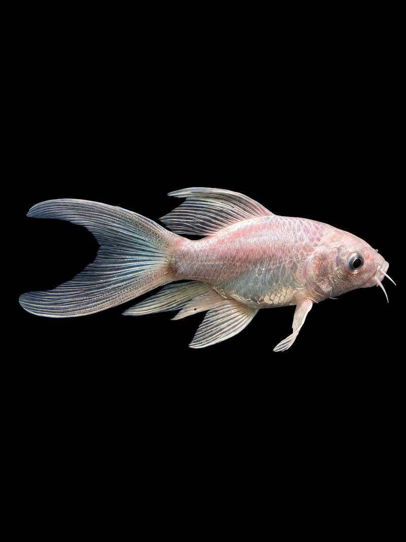 SHORTBODY PLATINUM BUTTERFLY KOI (Cyprinus carpio)