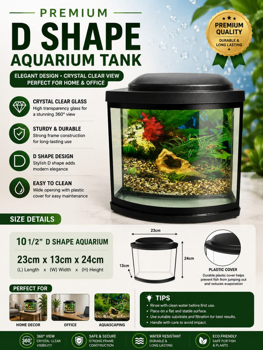 PREMIUM D SHAPE AQUARIUM 10.5"