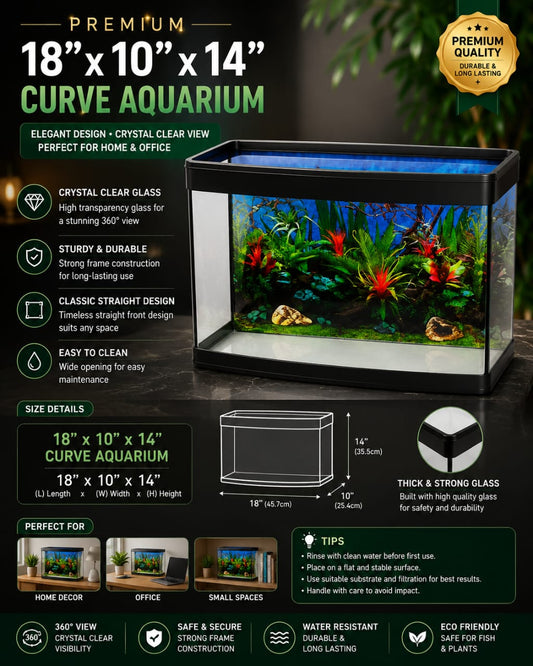 PREMIUM 18X10X14 CURVE AQUARIUM
